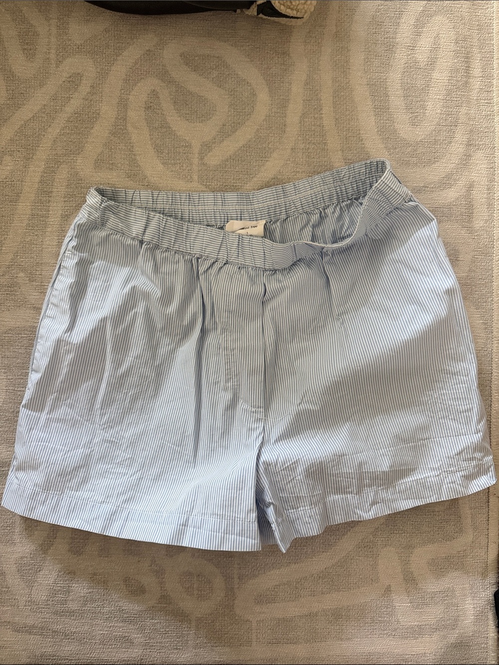 Wilfred Light Blue Pinstripe Elastic-Waist Shorts